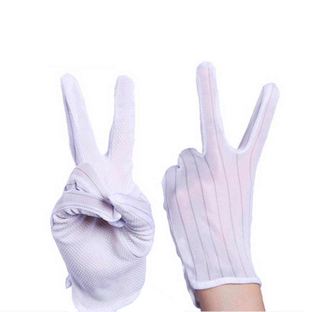 ESD Stripped Cleanroom Antistatic PVC Dotted Gloves Working Glove