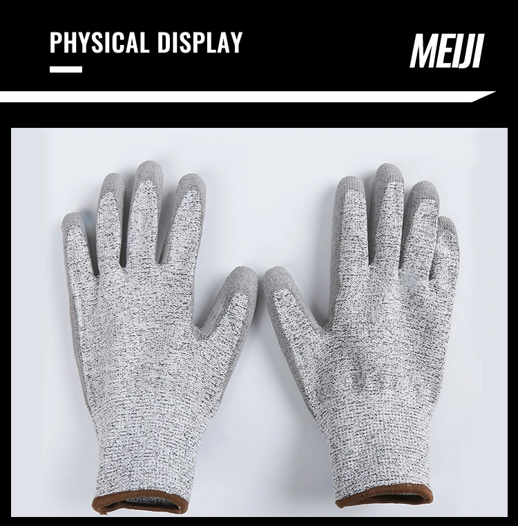 Seamless Knitted Nitrile Coated PU Cut Resistant Hand Safety Gloves for Industry Work