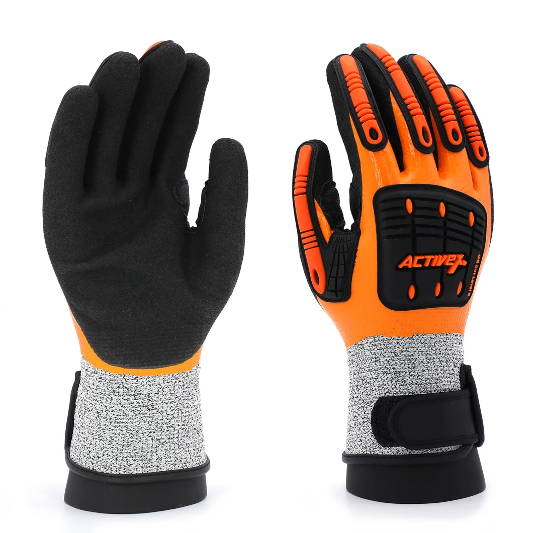 TPR Protection Anti Cut Level 5 Safety Gloves Anti Vibration Heavy Duty Work Impact Gloves