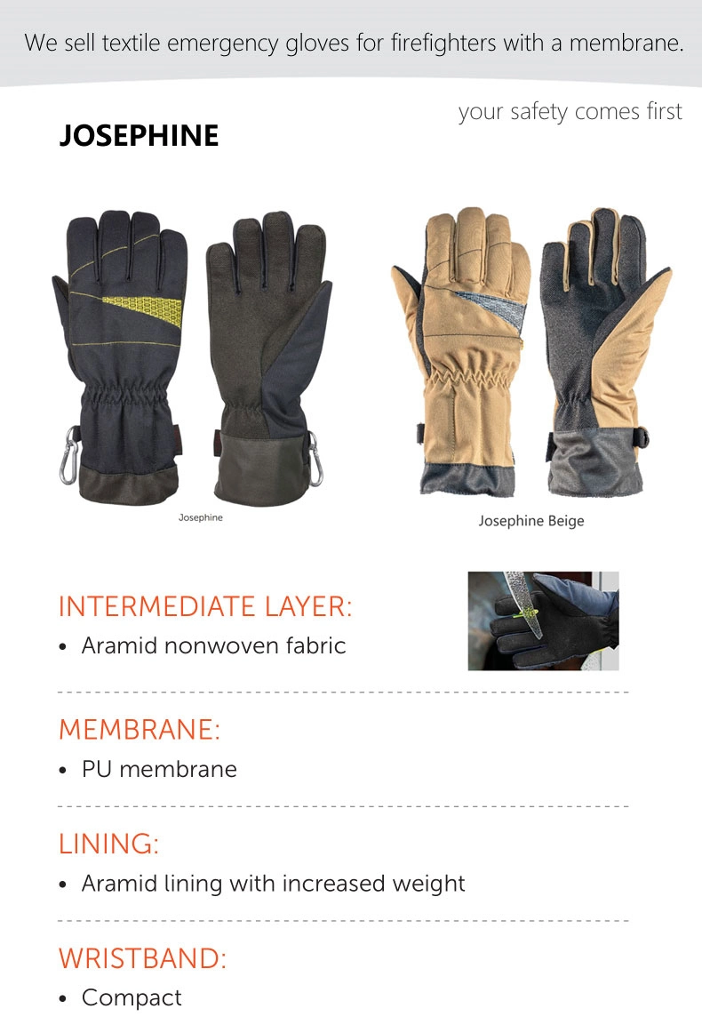 Firefighter′s Rescue Gloves Made of Aramid Non-Woven Fabric Fireproof Waterproof Flame Retardant and Cut-Proof