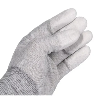 Antistatische ESD-Handschuhe mit Nylon-Kohlenstofffaser-PU-Beschichtung und Fingerspitzen-Passform