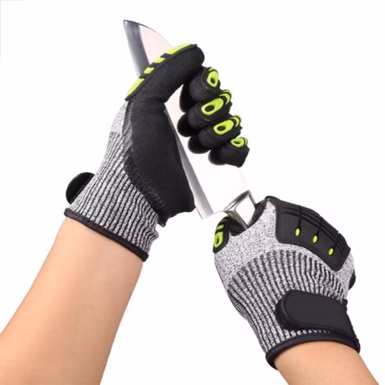 Industrietauglicher, schlagfester TPR-Schutz, Power Grip, schnittfester Handschuh mit Nitrilbeschichtung