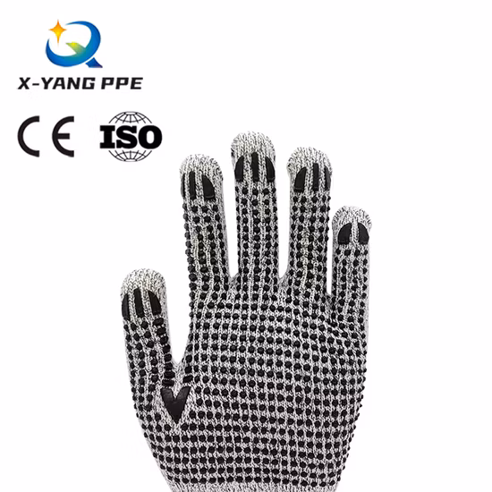 Factoryshop 7/10 Gauge Baumwollfutter, ein-/doppelseitig, PVC, gepunktet/gepunktet, rutschfest, beschichtet, Arbeitssicherheit, Bauarbeiten, Strickhandschuhe